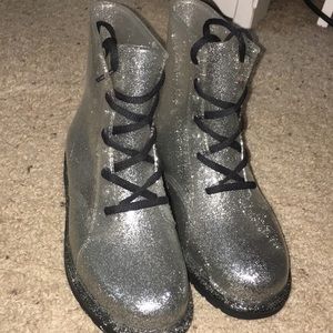 Sparkly rubber doc-marten-ish boots